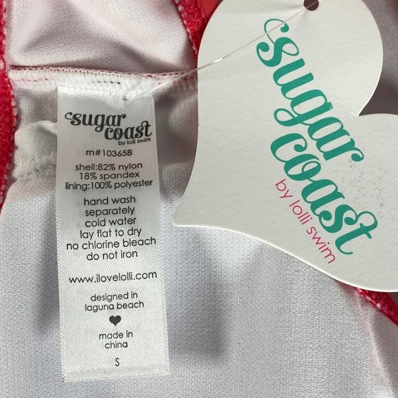 2/$10 💥 NEW (S) Sugar Coast Pink White Star Pattern Swimsuit Bikini Top (524) - Picture 4 of 7